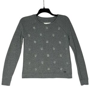 Abercrombie Fitch Long Sleeve Sweater Womens Size‎ Small Dark Gray Rhinestones